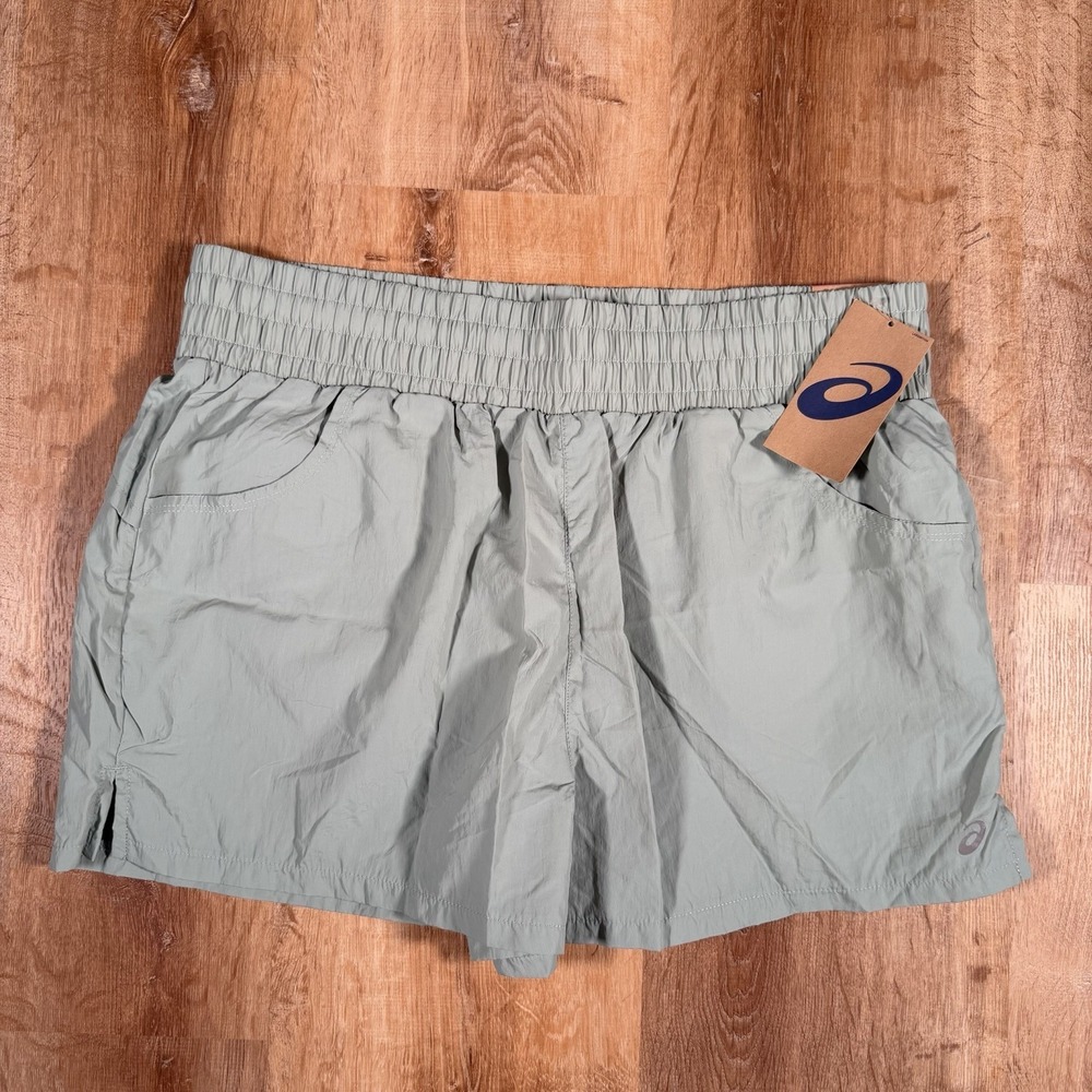NEW Asics High Waisted Crinkle Lined Running Shorts Womens XL Marathon Jogging